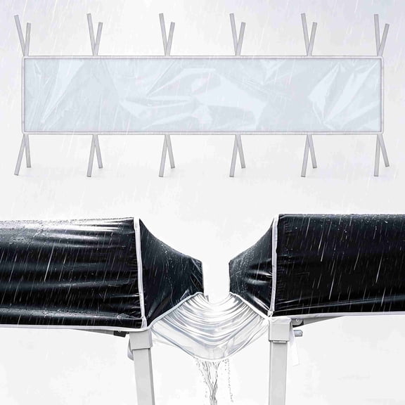 Rain Gutter for Pop Up Canopy, Reusable 10ft Waterproof Canopy Rain Gutter Between Tents, Clear Replacement Tent Gutter Accessory for Canopies