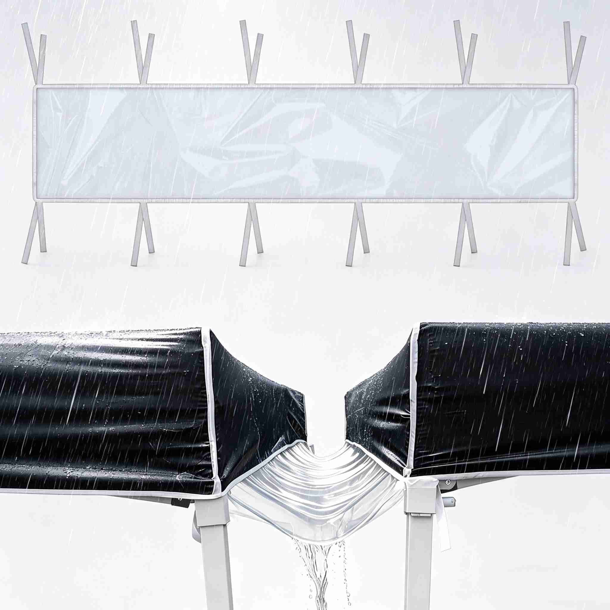 Rain Gutter for Pop Up Canopy, Reusable 10ft Waterproof Canopy Rain ...