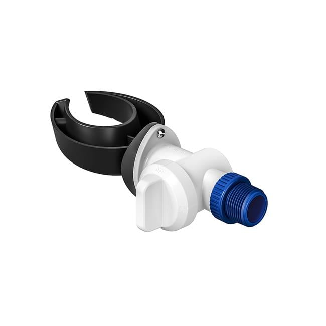 QuickFit White and Blue PVC Round Downspout Diverter