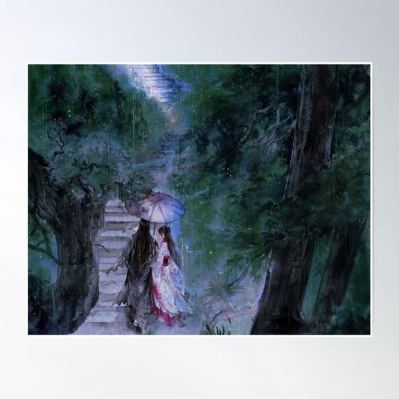Rain In Forest Poster Wall Art, Modern Wall Decor, 8x12 UNFRAMED