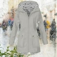 thumbnail image 1 of Rain Jacket & Fall Trench Coats & Windbreaker, Women, 2025, Waterproof, with Hood, Zipper, Pocket, Terylene Material, for Casual Outdoor, Hiking, Beach Trips, Vacations, Dating, Gray, XXL, 1PC, 1 of 4