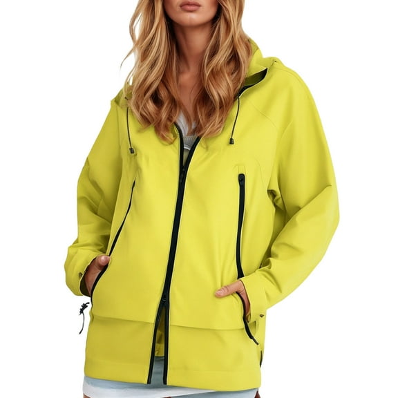 Rain Jacket For Women Lightweight Windbreaker Loose Fit Raincoat Hiking Outfits With Hood Plus Size winter coats for women