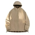 thumbnail image 1 of Rain Jacket Men Oversized Waterproof Windbreaker Jackets Trendy Two-Sided Plaid Hooded Coats Zip Up Winter Outerwear, 1 of 7