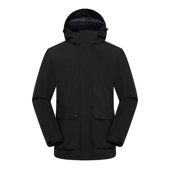 Rain Jacket Men Sevevn Men's Ski Jacket 3 in 1 Waterproof Winter Jacket Snow Jacket Windproof Hooded with Inner Warm Fleece Coat