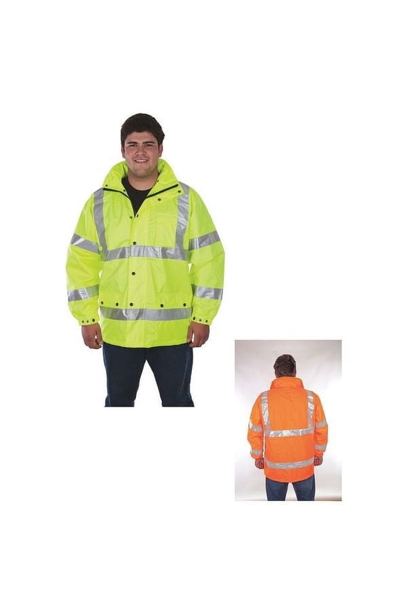 Manufacturer Varies Rain Jacket, Polyester, Class 3 R, Green, 2XL C16720G X2