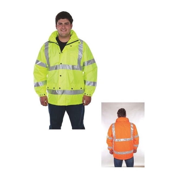 Manufacturer Varies Rain Jacket, Polyester, Class 3 R, Green, L C16720G L