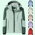 thumbnail image 1 of Rain Jacket Women Lightweight Waterproof Plus Size Raincoat Packable Hooded Windbreaker with Pockets for Outdoor M-4XL on Clearance, 1 of 3