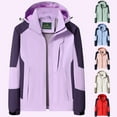 thumbnail image 1 of Rain Jacket Women Lightweight Waterproof Plus Size Raincoat Packable Hooded Windbreaker with Pockets for Outdoor M-4XL on Clearance, 1 of 3