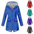 thumbnail image 1 of Rain Jacket Women Lightweight Waterproof Solid Color Plus Size Raincoat Casual Loose Windproof Outdoor Hooded Windbreaker With Pocket S-5XL on Clearance, 1 of 5