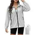 thumbnail image 1 of Rain Jacket Women Lightweight Waterproof Windbreaker Jacket Hooded Packable Rain Coats with Pockets, 1 of 9