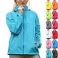 thumbnail image 1 of Rain Jacket Women Lightweight Womens Rain Jacket With Hood Windbreaker Jackets Sun Hoodie UV Protection Waterproof Windproof Raincoats With Storage Bag Plus Size XS-XXXL, 1 of 10