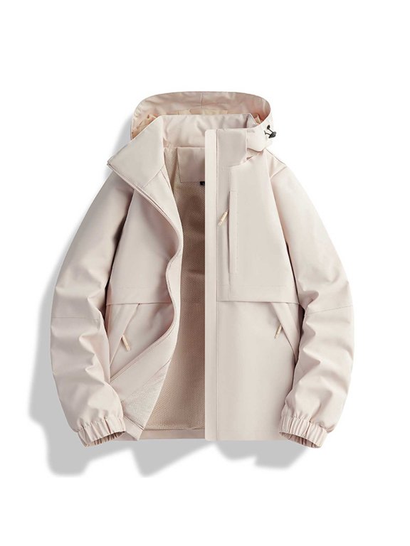 Rain Jacket Women Loose Waterproof Single Layer Outdoor Hiking Jacket Long Sleeve Hooded Jacket For Trail Adventures In Wet Weather Rain Jacket
