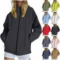 thumbnail image 1 of Rain Jacket for Women Mesh Lining Waterproof Hooded Pocket Zipper Jacket Outdoor Mountaineering Clothing Sports Jacket Lightweight Raincoat Black S-4XL, 1 of 9