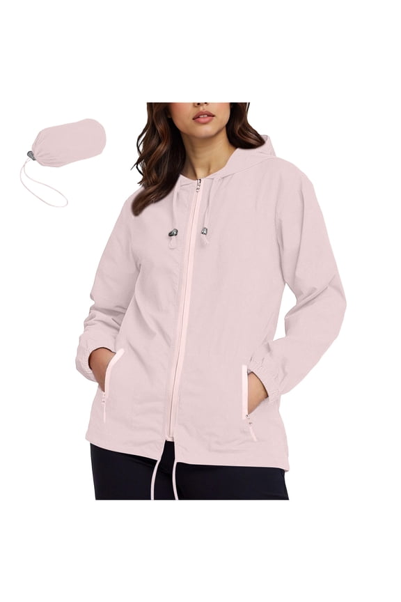 Rain Jacket Women Sevevn Women's Lightweight Hooded Raincoat Waterproof Packable Active Outdoor Rain Jacket (3XL-5XL)