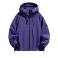 thumbnail image 1 of Rain Jacket Women Striped Lined Hooded Lightweight Raincoat Outdoor Waterproof Windbreaker, 1 of 6