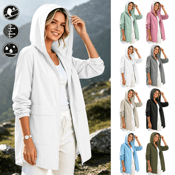 Rain Jacket Women Waterproof Lightweight Quick Dry Hooded Windbreaker for Outdoor Hiking Camping Climbing Softshell Jackets,Sizes S-3XL
