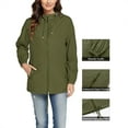thumbnail image 1 of Rain Jacket Women Women Solid Color Rain Jacket Outdoor Hooded Windproof Loose With Pocket Coat on Clearance, 1 of 9