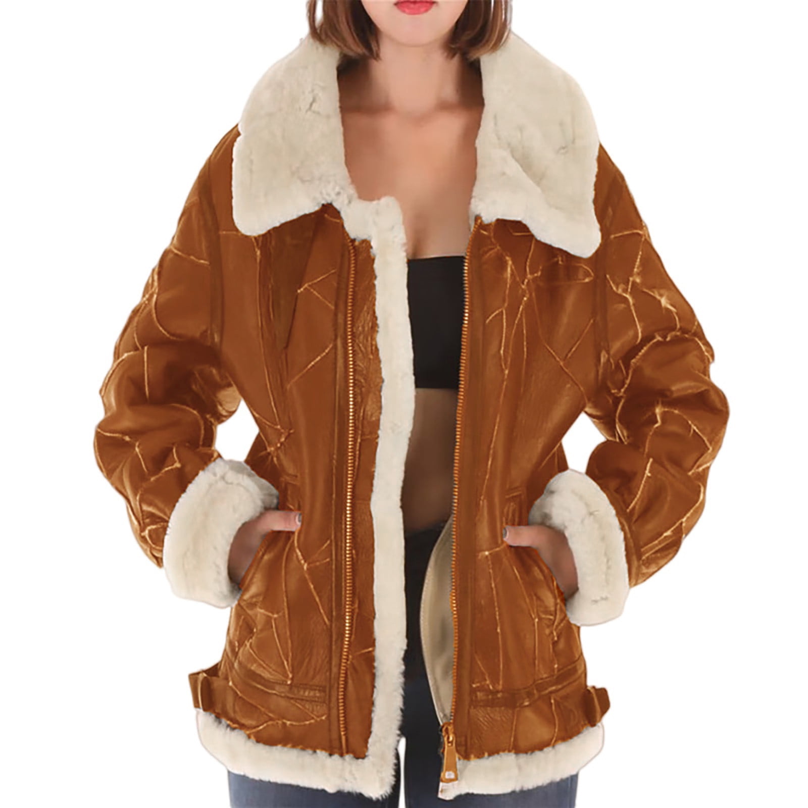 Rain Jacket Women Women's Fall Autumn And Winter Casual StandUp Collar