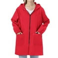 thumbnail image 1 of Rain Jacket Women, Yigetop A Zipper Pocket Coat for Women in A Short Time Womens Rain Jacket Red XL, 1 of 10