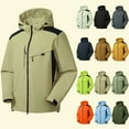 thumbnail image 1 of Rain Jacket Women's Lightweight Waterproof Warm Plus Size Raincoats Windproof Hooded Windbreaker with Pocket for Travel Hiking Outdoor S-5XL on Clearance, 1 of 3