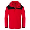 thumbnail image 1 of Rain Jacket for Men Casual Long Sleeve Full Zip Waterproof Raincoat Trendy Winter Warm Fleece Lined Travel Hiking Rain Coat Windbreaker with Hood, 1 of 7
