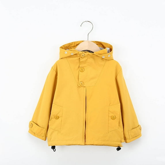 Rain Jacket for Toddler Boys Girls Clearance Toddler Kids Baby Boys Girls Fashion Cute Solid Color Plush Keep Warm Pocket Zipper Jacket Coat