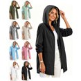thumbnail image 1 of Rain Jacket for Women Lightweight Elastic Cuffs Windbreaker Softshell Jacket Dry Breathable, 1 of 9