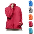 thumbnail image 1 of Rain Jacket for Women Long Sleeve Waterproof Windbreaker Packable Zip Up Rain Coats with Pockets Outerwear, 1 of 5