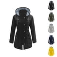 thumbnail image 1 of Rain Jacket for Women Outdoor Lightweight Windproof Waterproof Slim Fit Zip Up Hooded Jackets Windbreaker Outerwear, 1 of 6