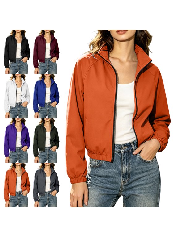 Rain Jacket for Women Water Resistant Windproof Outdoor Hiking Running Camping Windbreaker Coat
