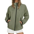 thumbnail image 1 of Rain Jacket for Women Waterproof Lightweight Zip Front Windbreaker Jackets with Hood Long Sleeve Packable Raincoat with Pockets, 1 of 4