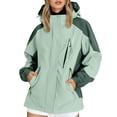 thumbnail image 1 of Rain Jacket for Women Waterproof Lightweight Zip Front Windbreaker Jackets with Hood Long Sleeve Packable Raincoat with Pockets, 1 of 7