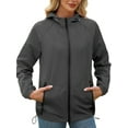 thumbnail image 1 of Rain Jacket for Women Waterproof Windbreaker Jacket with Hood Packable Raincoat with Pockets Dark Grey XXL, 1 of 9