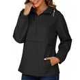 thumbnail image 1 of Rain Jacket for Women Waterproof Windbreaker Lightweight Solid Raincoat Hooded Outdoor Travel Jacket Black M, 1 of 8