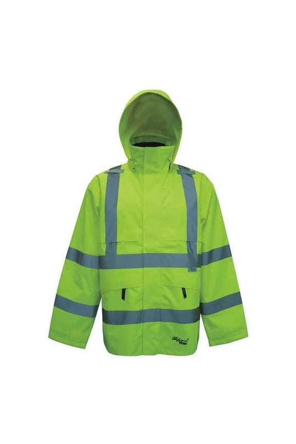 Rain Jacket w/Hood,Men's,Hi-Vis Lime,S D6329JG-S