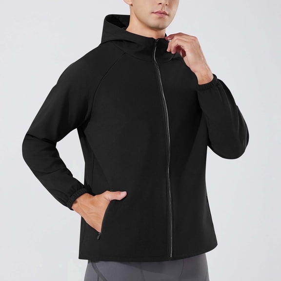 Rain Jackets for Men Women Fleece Lined Raincoats with Zipper Pockets and Hooded Couples Casual Solid Long Sleeve Thermal Warm Hiking Outerwear Jacket