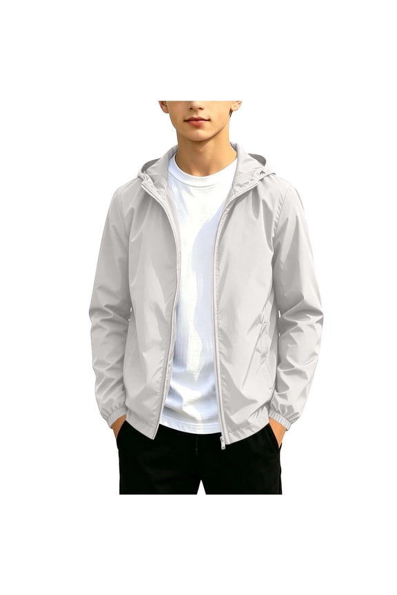 Rain Jackets Waterproof Hooded Fleece Raincoats Lightweight Windbreakers Jackets for Kids