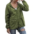 thumbnail image 1 of Rain Jackets for Women Waterproof Lightweight Rain Coats Windbreaker Packable Outdoor Running Hiking Hooded Raincoat Jacket with Pockets Green Alsol Lamesa, 1 of 6