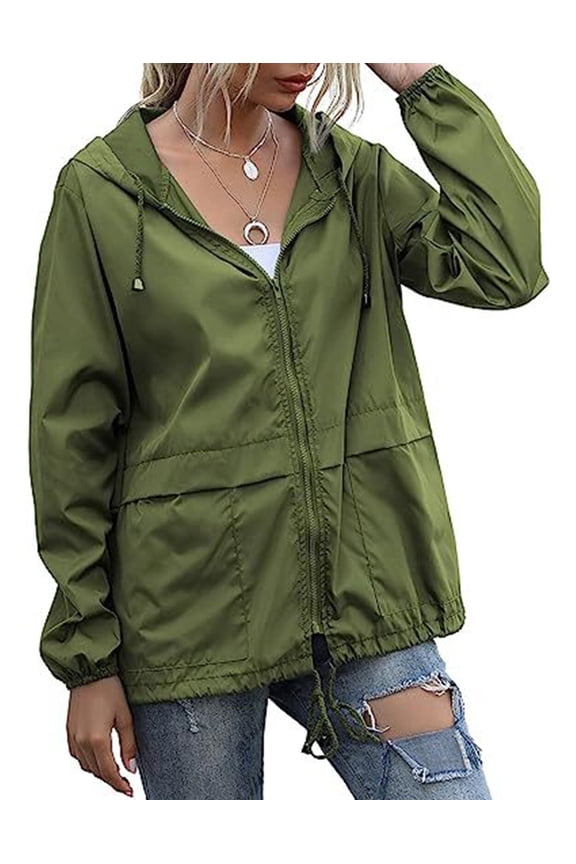 Rain Jackets for Women Waterproof Lightweight Rain Coats Windbreaker Packable Outdoor Running Hiking Hooded Raincoat Jacket with Pockets Green Alsol Lamesa