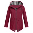 thumbnail image 1 of Rain Jackets Womens Lightweight Long Raincoat Hooded Waterproof Outdoor Travel Hiking Windbreaker Trench Coats, 1 of 7