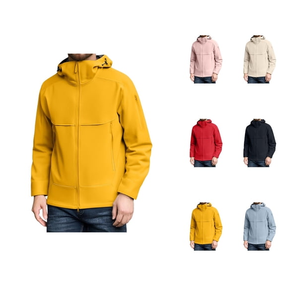 Rain Jackets for Men 2025 Windproof Waterproof Lightweight Outdoor Zip Up Hooded Jacket with Pockets Windbreaker