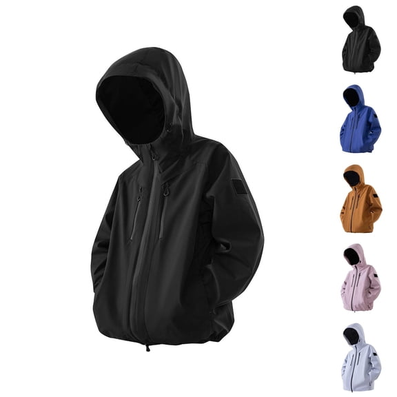 Rain Jackets for Men Long Sleeve Lightweight Windproof Waterproof Zip Up Hooded Jacket with Pockets Windbreaker Hoodie