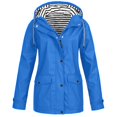 thumbnail image 1 of Rain Jackets for Women Lightweight Long Hooded Waterproof Raincoat 2025 Spring Fashion Dressy Zip up Windbreaker with Pockets, 1 of 8