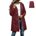 thumbnail image 1 of Rain Jackets for Women Lightweight Waterproof Long Rain Coat Hooded Zipper Outdoor Rain Jacket Spring Fall Windbreaker with Pockets, 1 of 9