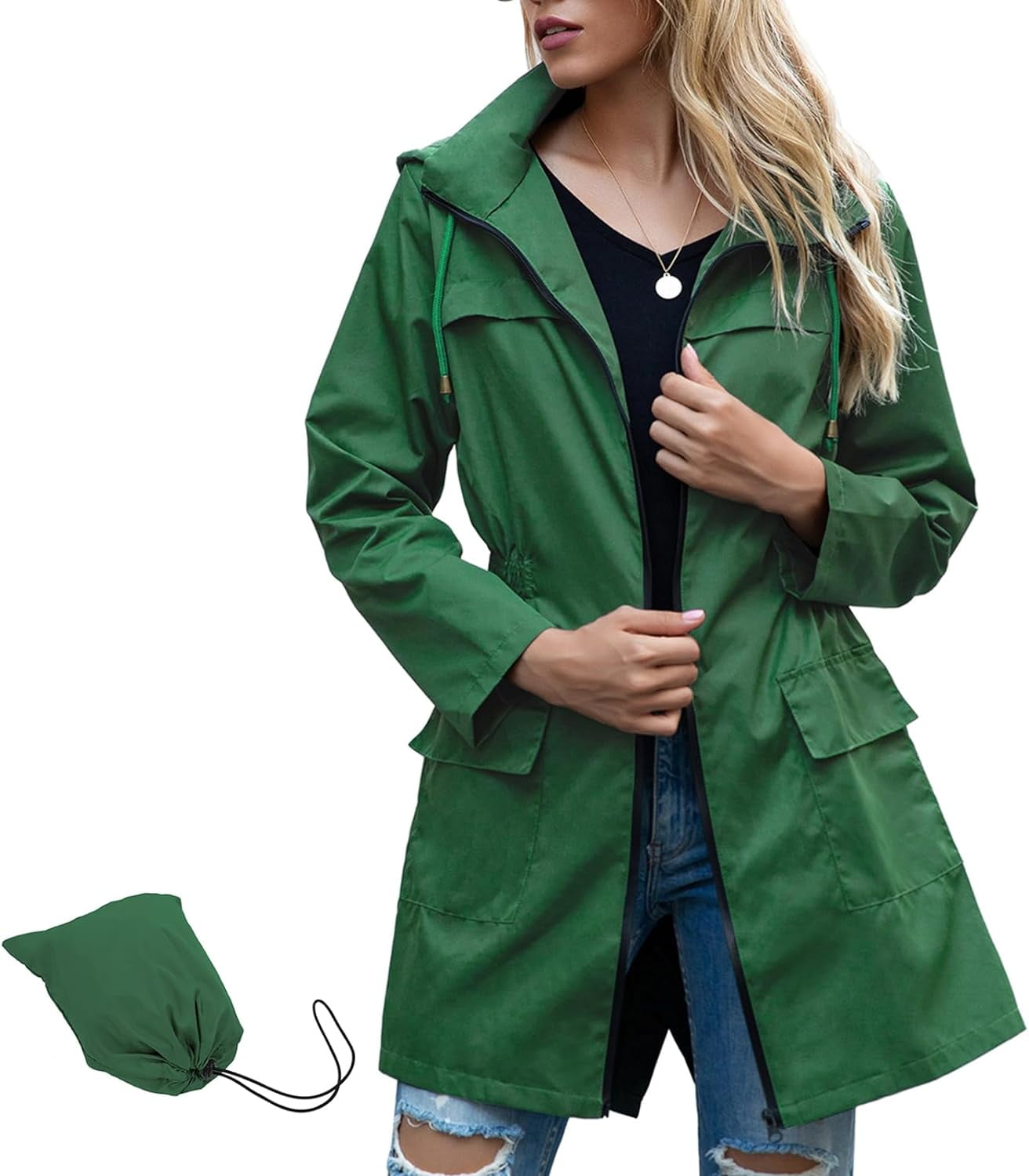 Rain Jackets for Women Waterproof Lightweight Windbreaker Rain Coats
