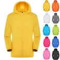 thumbnail image 1 of Rain Jackets for Women Waterproof Women Men Windproof Jacket Outdoor Bicycle Sports Quick Dry Windbreaker Coat Top Yellow S, 1 of 3