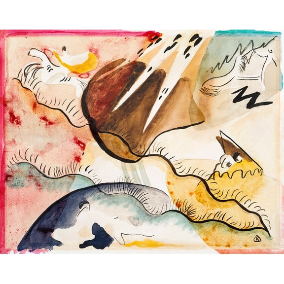 Rain Landscape by Wassily Kandinsky - 12" x 18" Art Print Wall Decor