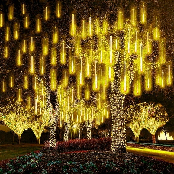 LED Outdoor String, Rain Lights, Meteor Lights,Meteor rain Lights 50cm 8 Tube Solar rain Lights with for Christmas Parties Wedding Christmas Tree
