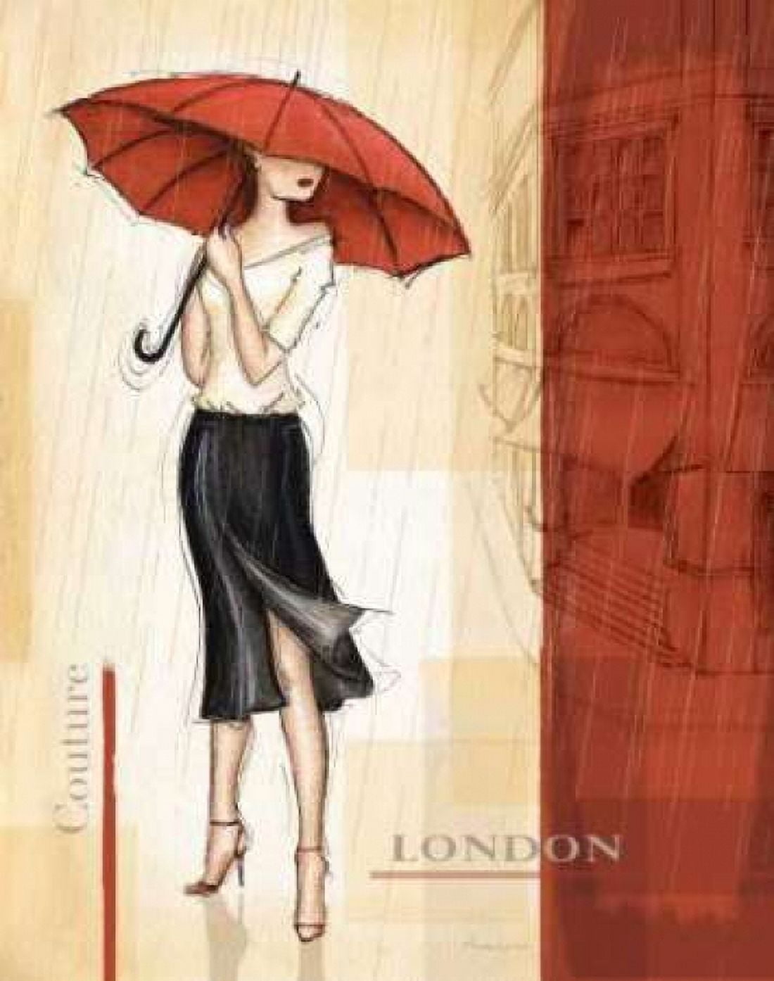 Rain London Canvas Art - Andrea Laliberte (24 x 30)