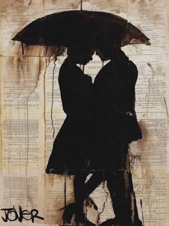 Rain Lovers Canvas Art - Loui Jover (18 x 24)